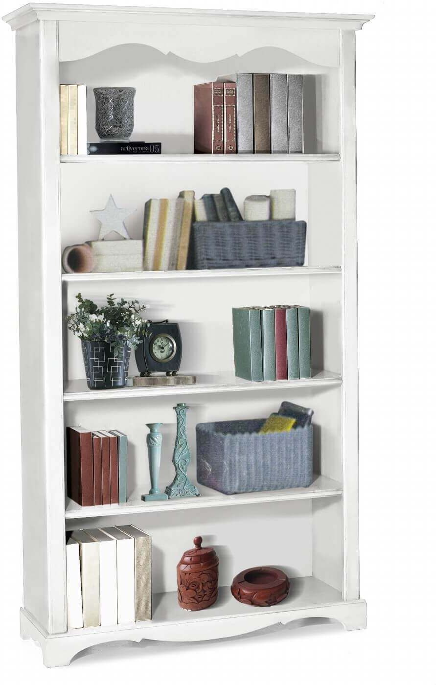 Milani Home Libreria Bianca 120x40x210 Per Interno Sala Da Pranzo Salotto Cucina Arte Pover Bianco 120 x 210 x 40 cm