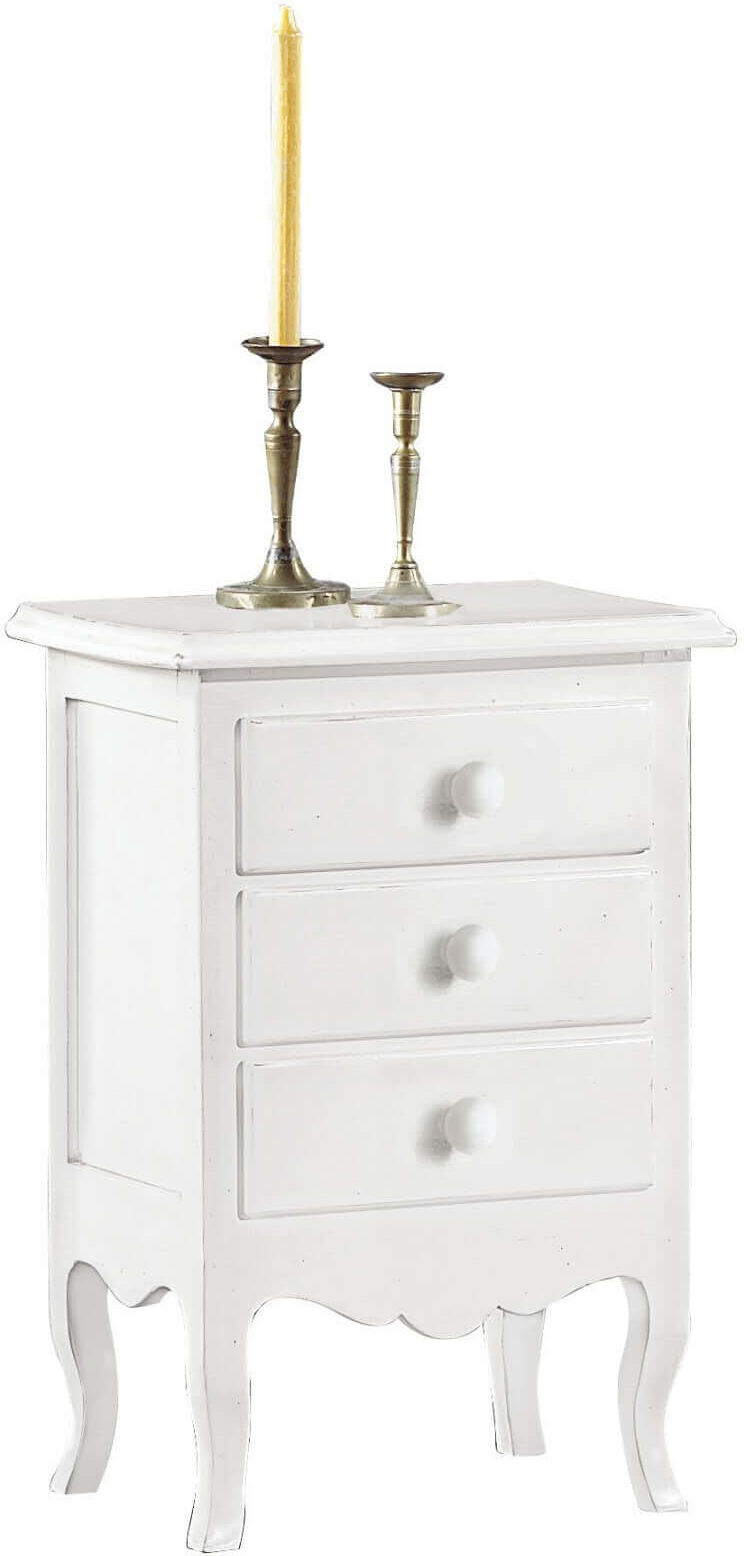 Milani Home Comodino 3 Cassetti Bianco 43x32x64 Per Interno Camera Cameretta Moderno Massel Bianco 43 x 64 x 32 cm