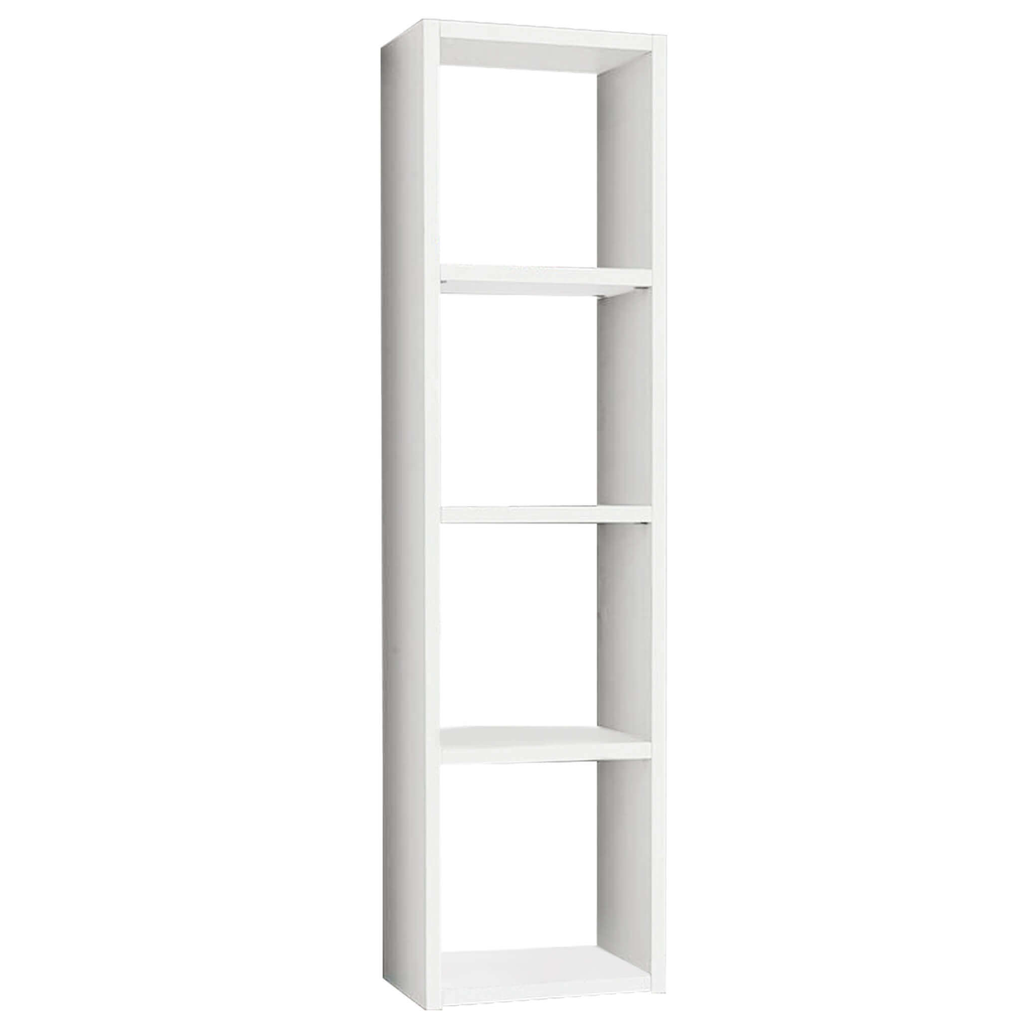 Milani Home Libreria Frassinata Cm 46x30x175 H Bianca Per Arredamento Interno Casa Soggiorn Bianco 46 x 175 x 30 cm