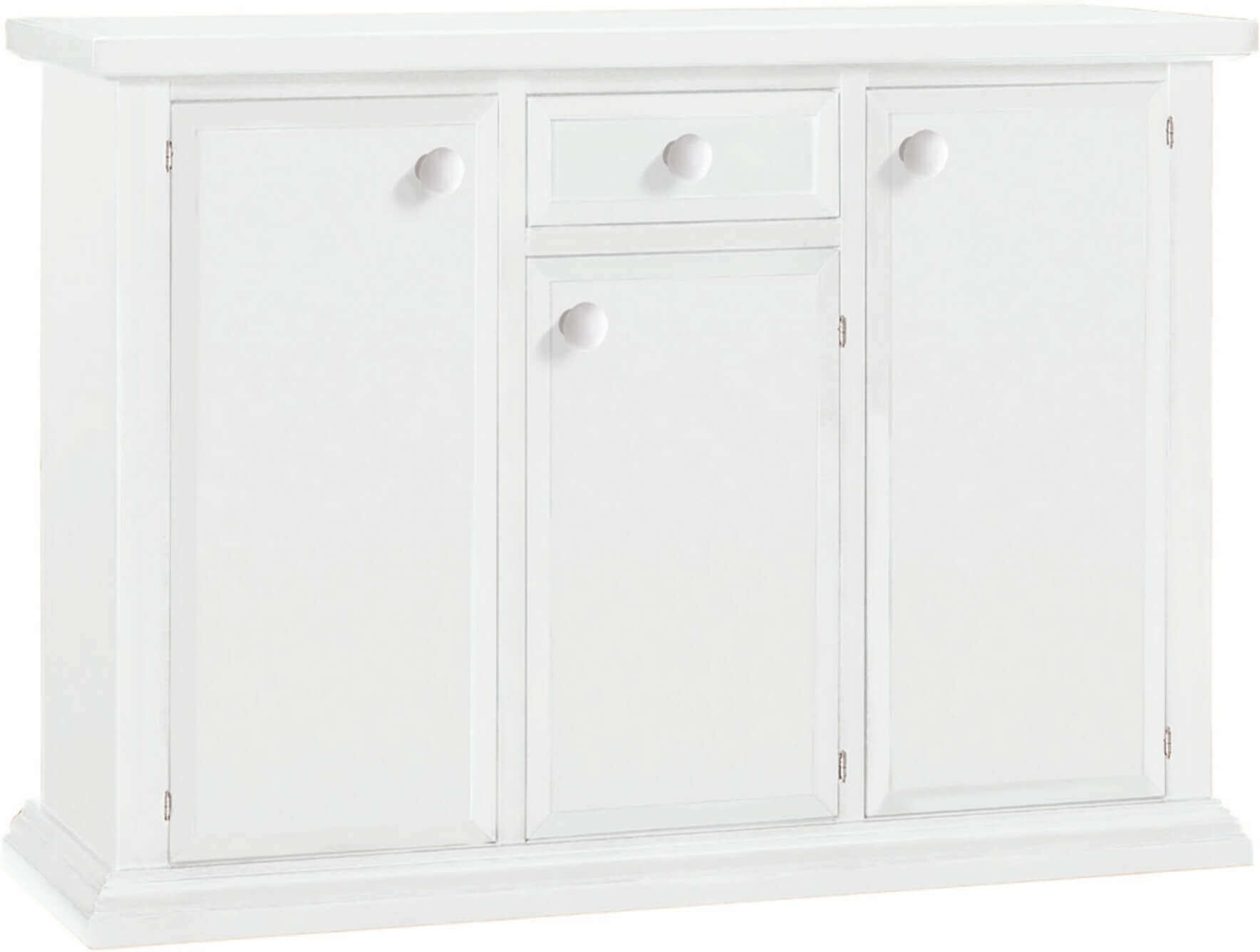 Milani Home Credenza Bianca 120x40x88 Per Interno Sala Da Pranzo Salotto Cucina Ufficio Mas Bianco 120 x 88 x 40 cm