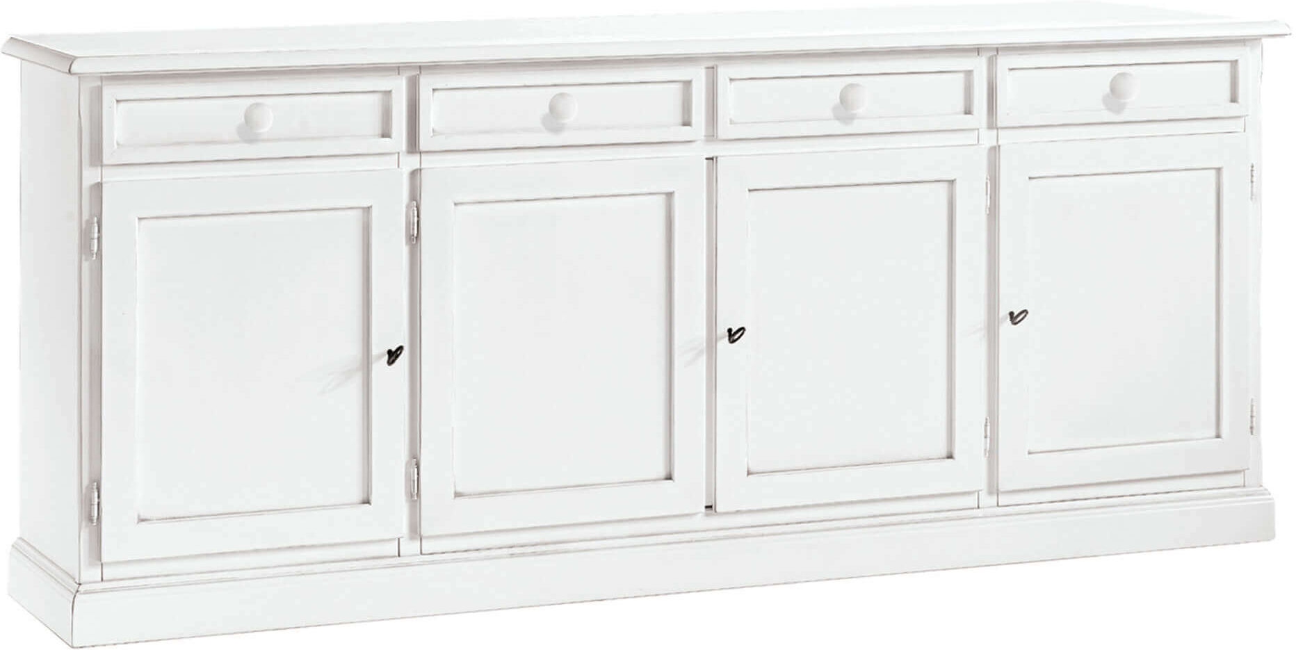 Milani Home Credenza 205x42x86 Bianca Per Interno Sala Da Pranzo Salotto Cucina Ufficio Mas Bianco 205 x 86 x 42 cm