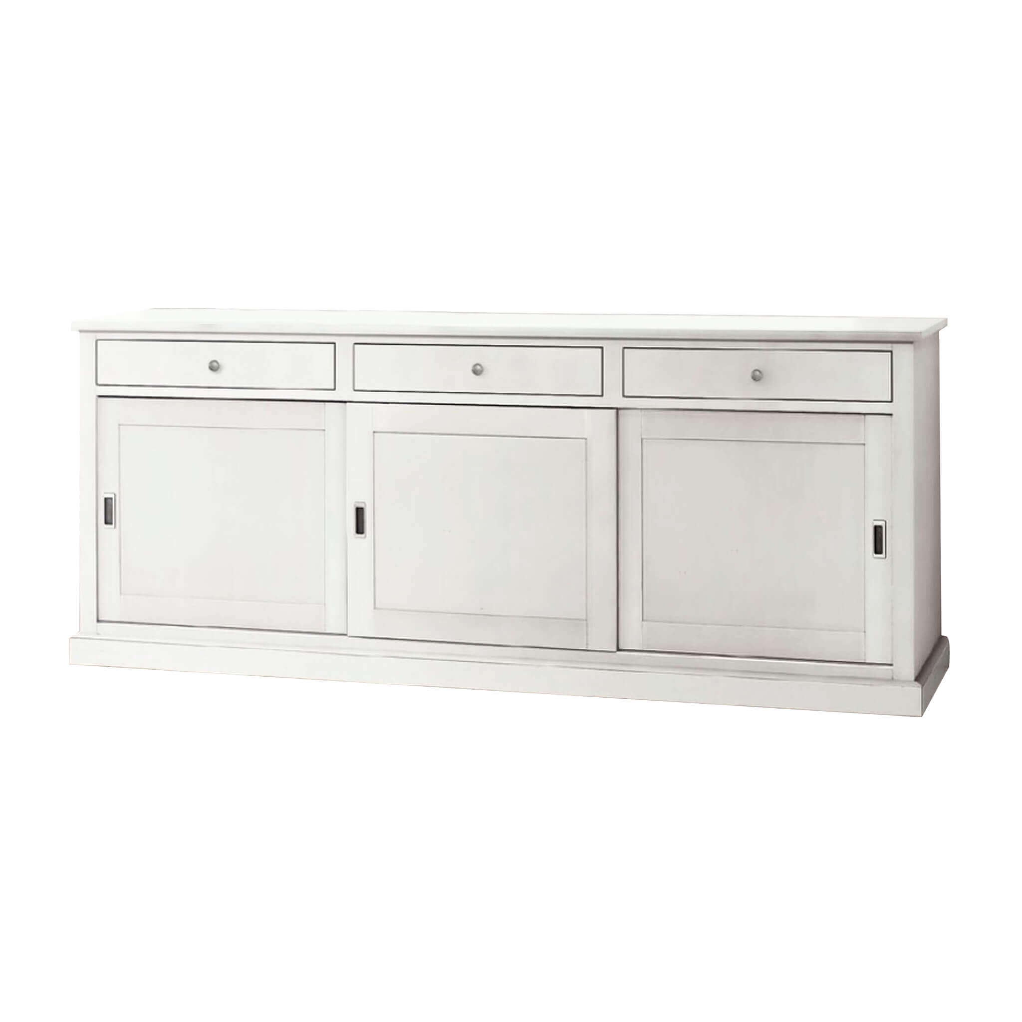 Milani Home Credenza In Legno Massello 200x50x90 Bianco 200 x 90 x 50 cm