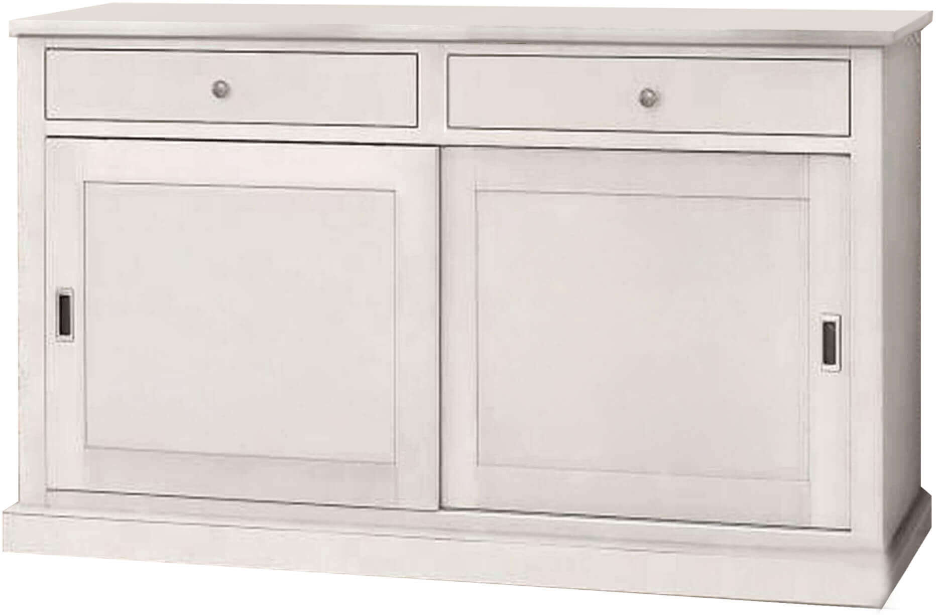 Milani Home Credenza In Legno Massello 150x50x90 Bianco 150 x 90 x 50 cm