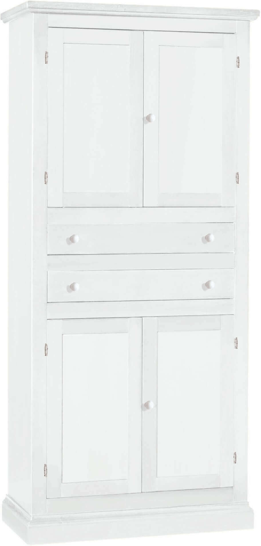 Milani Home Armadio In Legno Massello 80x40x170 Bianco 80 x 170 x 40 cm