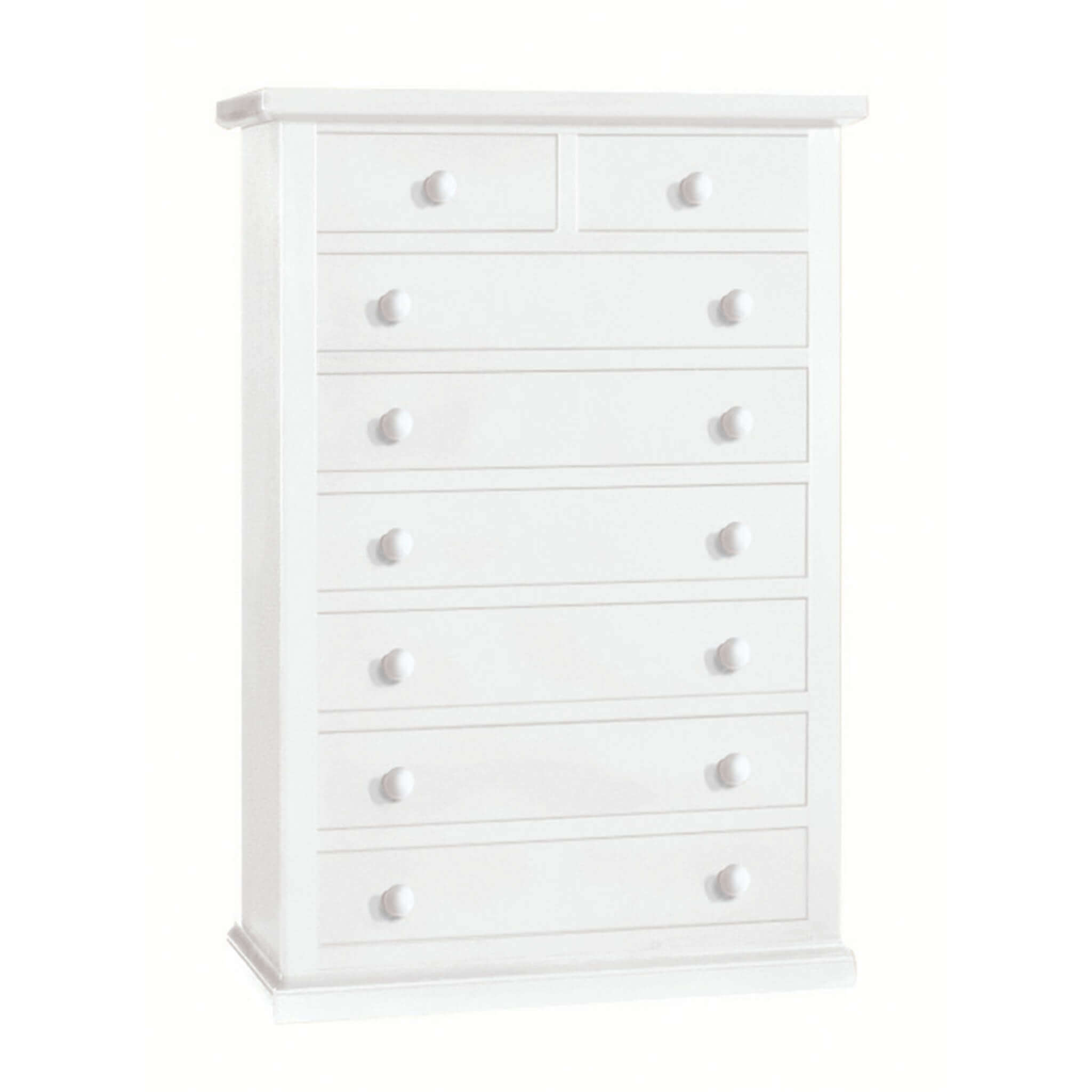 Milani Home Cassettiera In Legno Massello 87x45x127 Bianco 87 x 127 x 45 cm