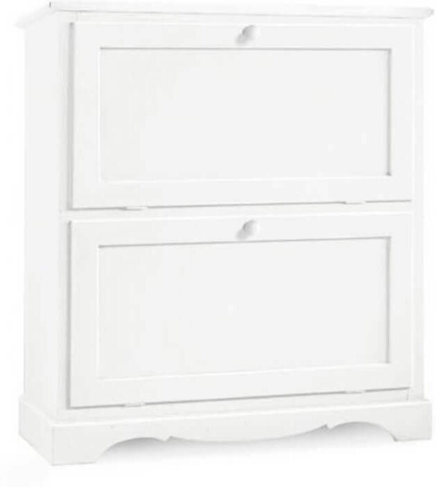 Milani Home Scarpiera In Legno Massello 79x30x90 Colore: Bianco Bianco 79 x 90 x 30 cm