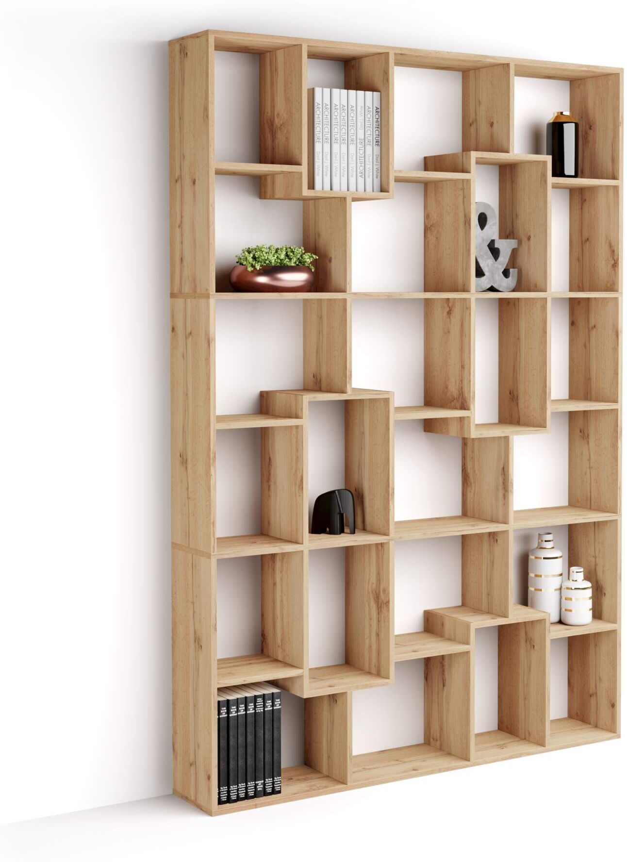 Mobili Fiver Libreria M Iacopo (160,8 x 236,4 cm), Rovere Rustico