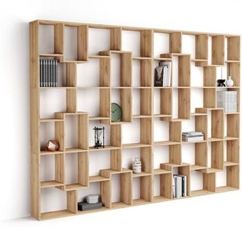 Mobili Fiver Libreria a parete XL Iacopo (236,4 x 321,6 cm), Rovere Rustico