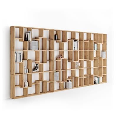 Mobili Fiver Libreria a parete XXL Iacopo (236,4 x 482,4 cm), Rovere Rustico
