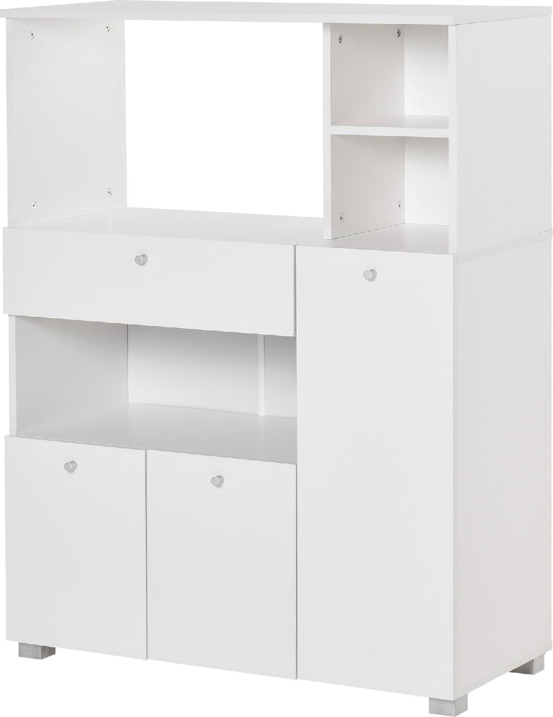 dechome 398e835 Mobile Credenza Per Cucina Con Armadietti Mensole E Cassetto In Legno 90x40x120cm Bianco - 398e835