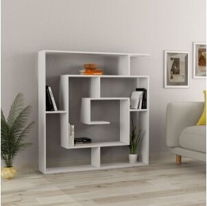 Relax e Design MOBILE LIBRERIA INTERPARETE SOGGIORNO SALOTTO OPENSPACE UFFICIO PORTA ACCESSORI 125x22 H129 BIANCA (Bianco cons 4 giorni)