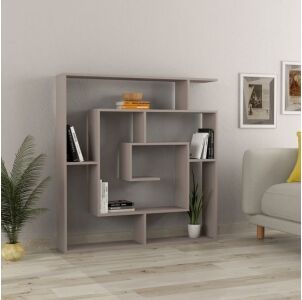 Relax e Design MOBILE LIBRERIA INTERPARETE SOGGIORNO SALOTTO OPENSPACE UFFICIO PORTA ACCESSORI 125x22 H129 TORTORA (Bianco cons 4 giorni)