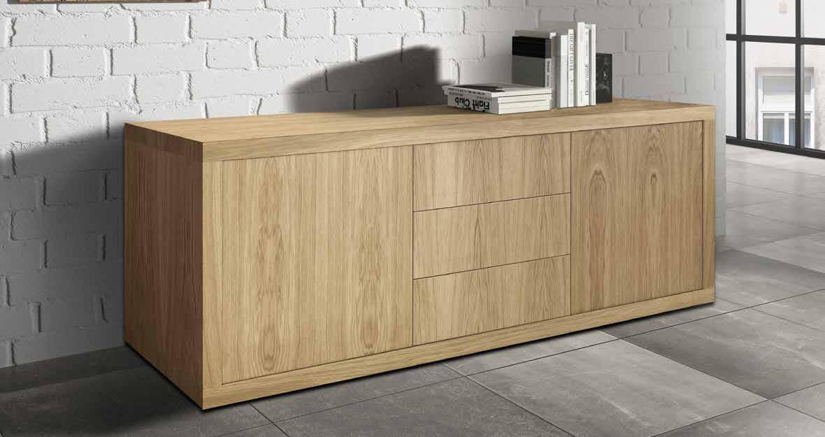 Credenza in legno rovere naturale 186 x 45