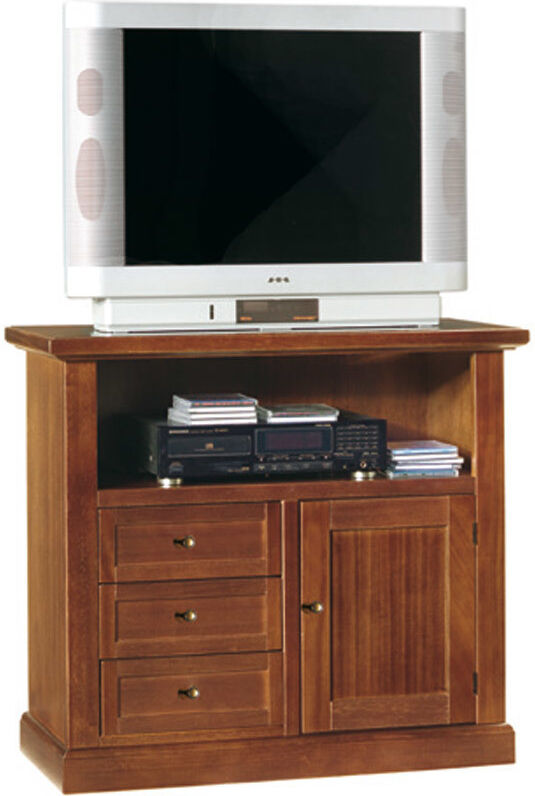 Mobile porta TV arte povera in legno con cassetti noce lucido 84x40x80 cm