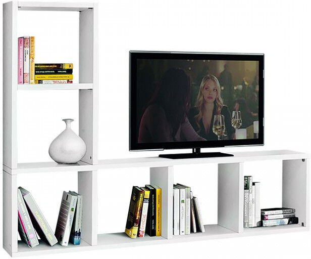 Libreria e porta tv bianco frassinato