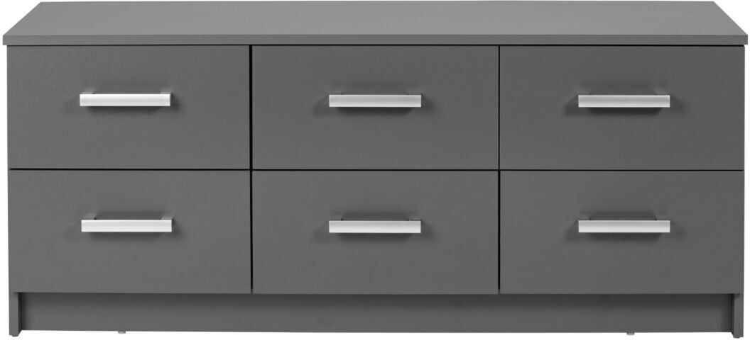 Cassettiera bassa 6 cassetti truciolare laminato grigio