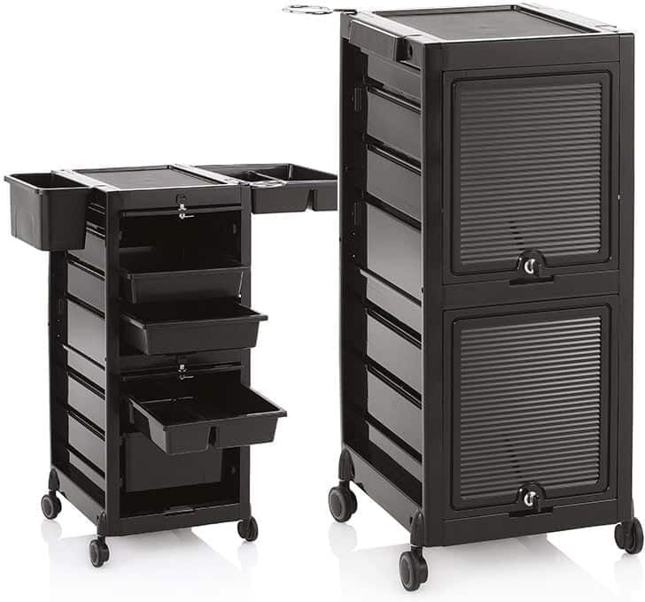 CARRELLO PER PARRUCCHIERE CON CASSETTI A SCOMPARSA NEW YORK SECRET BLACK