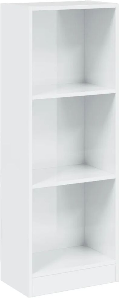 vidaXL Boekenkast met 3 schappen 40x24x108 cm spaanplaat hoogglans wit