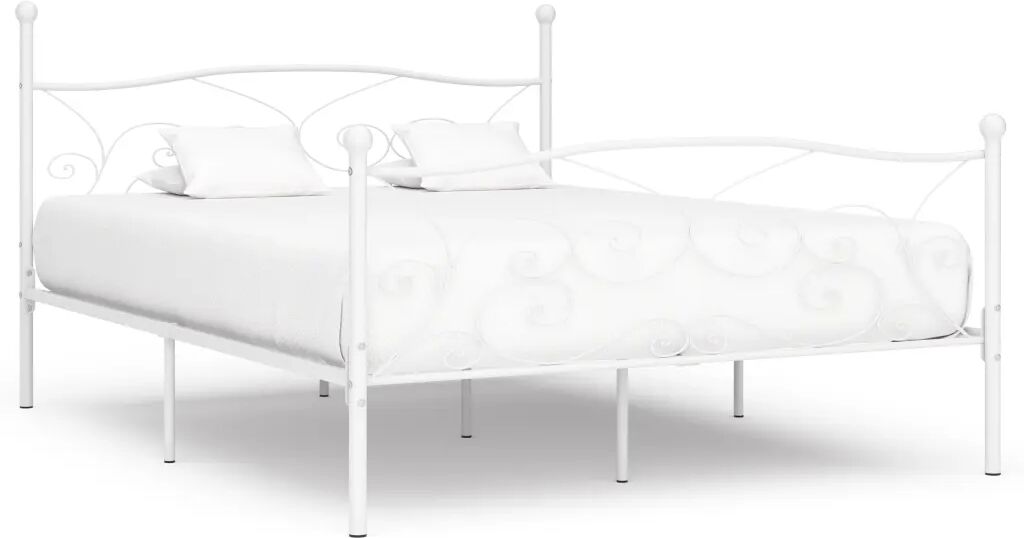 vidaXL Bedframe met lattenbodem metaal wit 200x200 cm