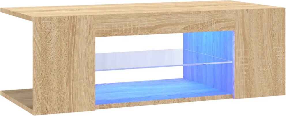 vidaXL Tv-meubel met LED-verlichting 90x39x30 cm sonoma eikenkleurig