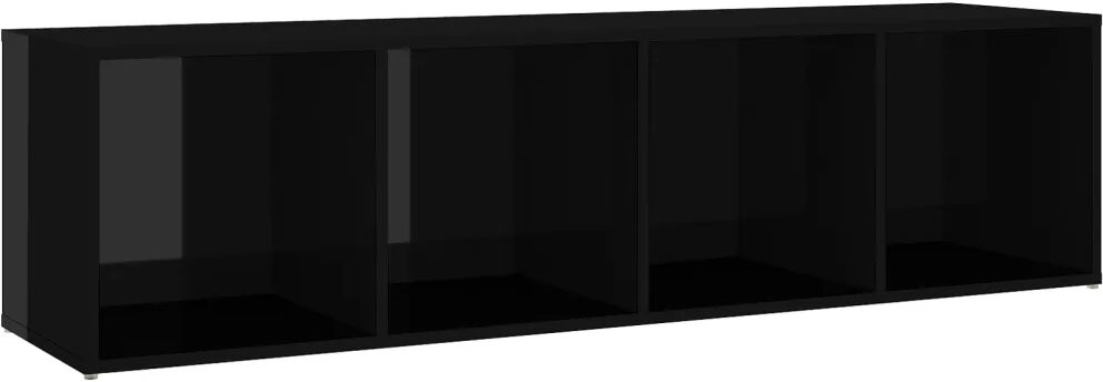 vidaXL Tv-meubel 142,5x35x36,5 cm spaanplaat hoogglans zwart