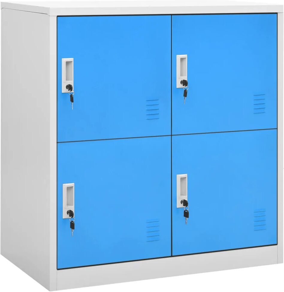 vidaXL Lockerkast 90x45x92,5 cm staal lichtgrijs en blauw