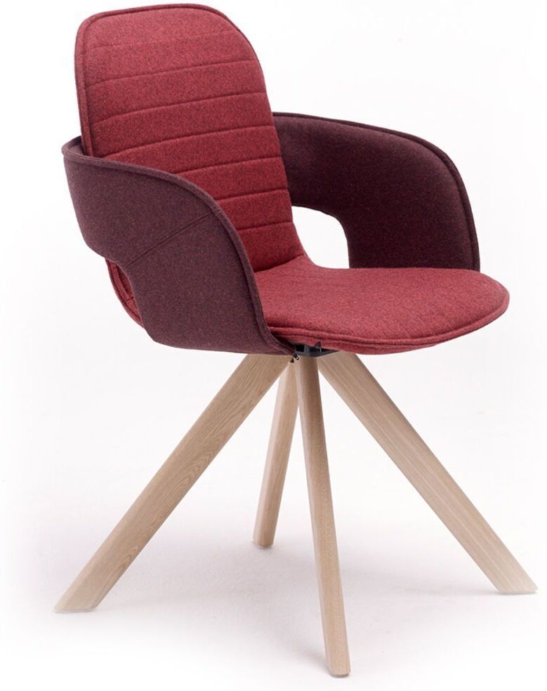 Arco Flux Wood Armchair stoel Divina duo rood