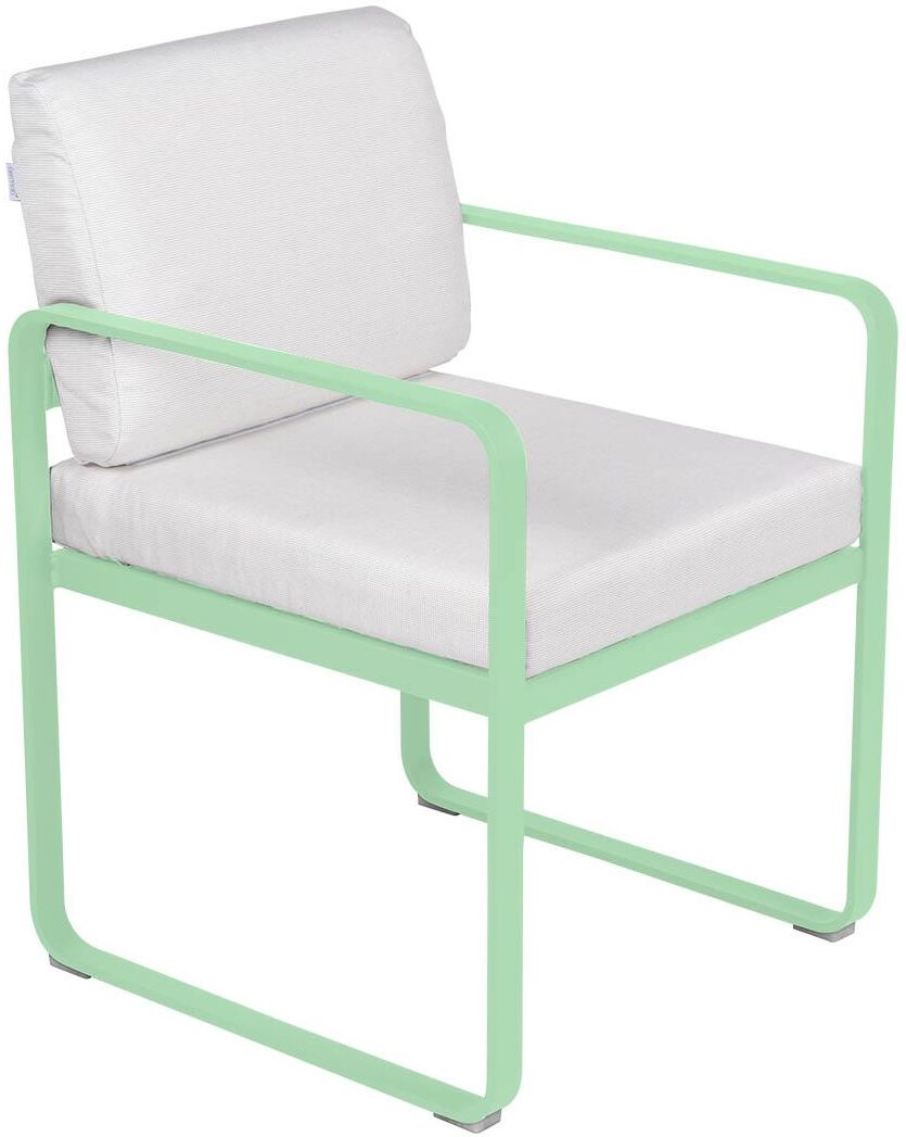 Fermob Bellevie Dining Armchair tuinstoel kussen wit Opaline Green