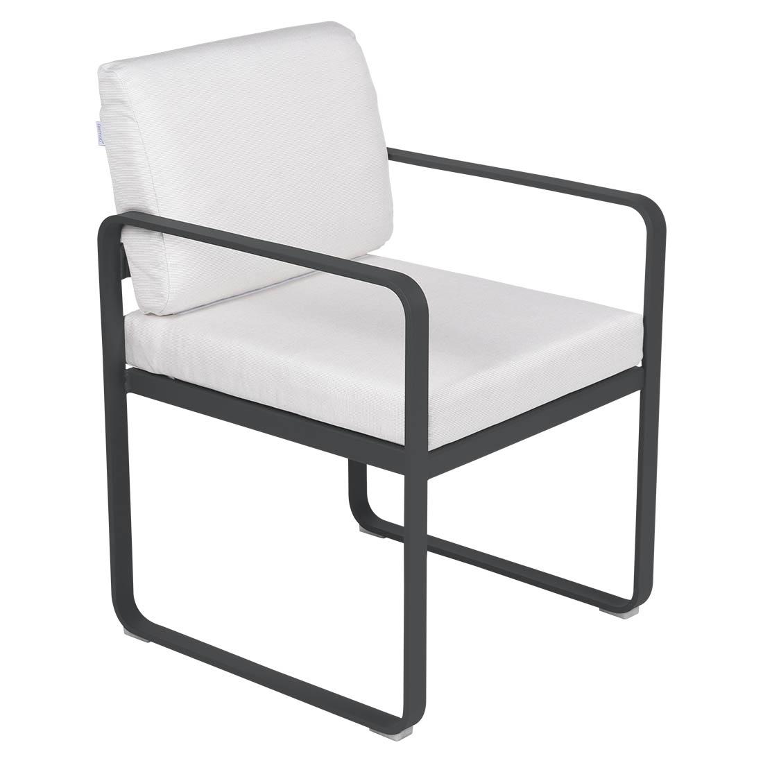 Fermob Bellevie Dining Armchair tuinstoel kussen wit Anthracite