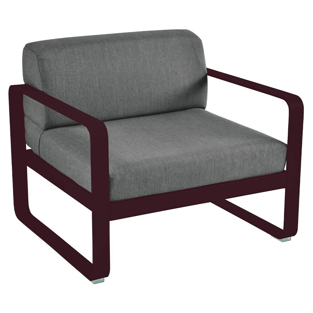 Fermob Bellevie fauteuil kussen antraciet Black Cherry