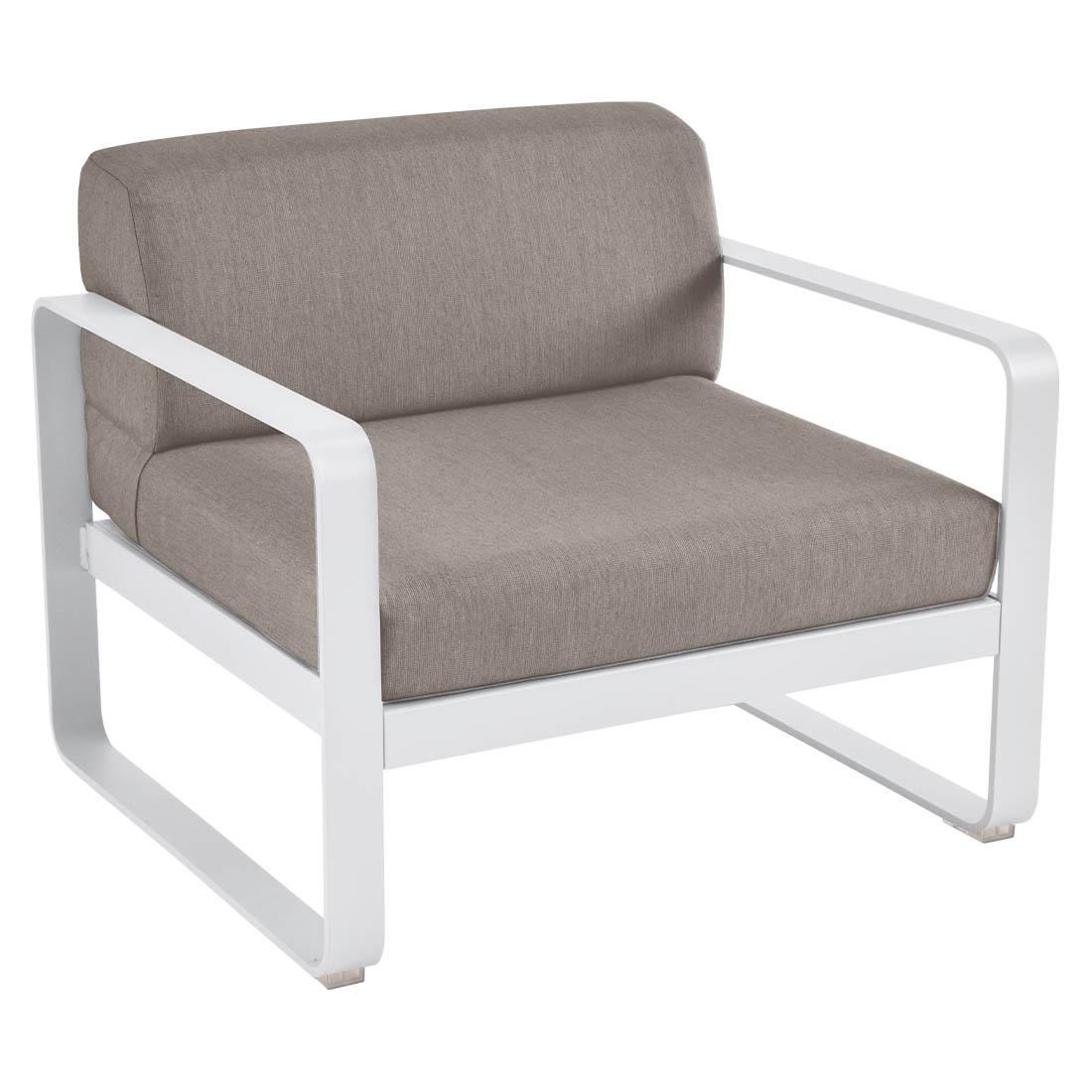 Fermob Bellevie fauteuil kussen grey taupe Cotton White