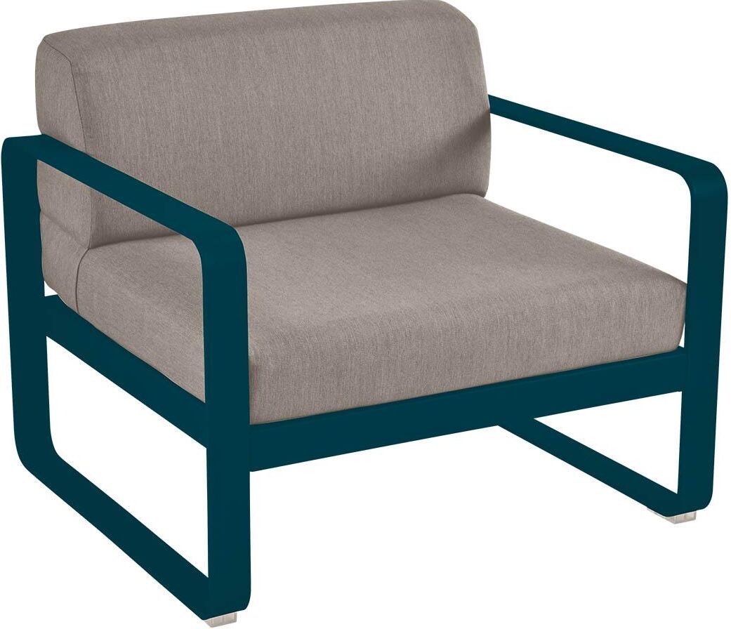 Fermob Bellevie fauteuil kussen grey taupe Acapulco Blue