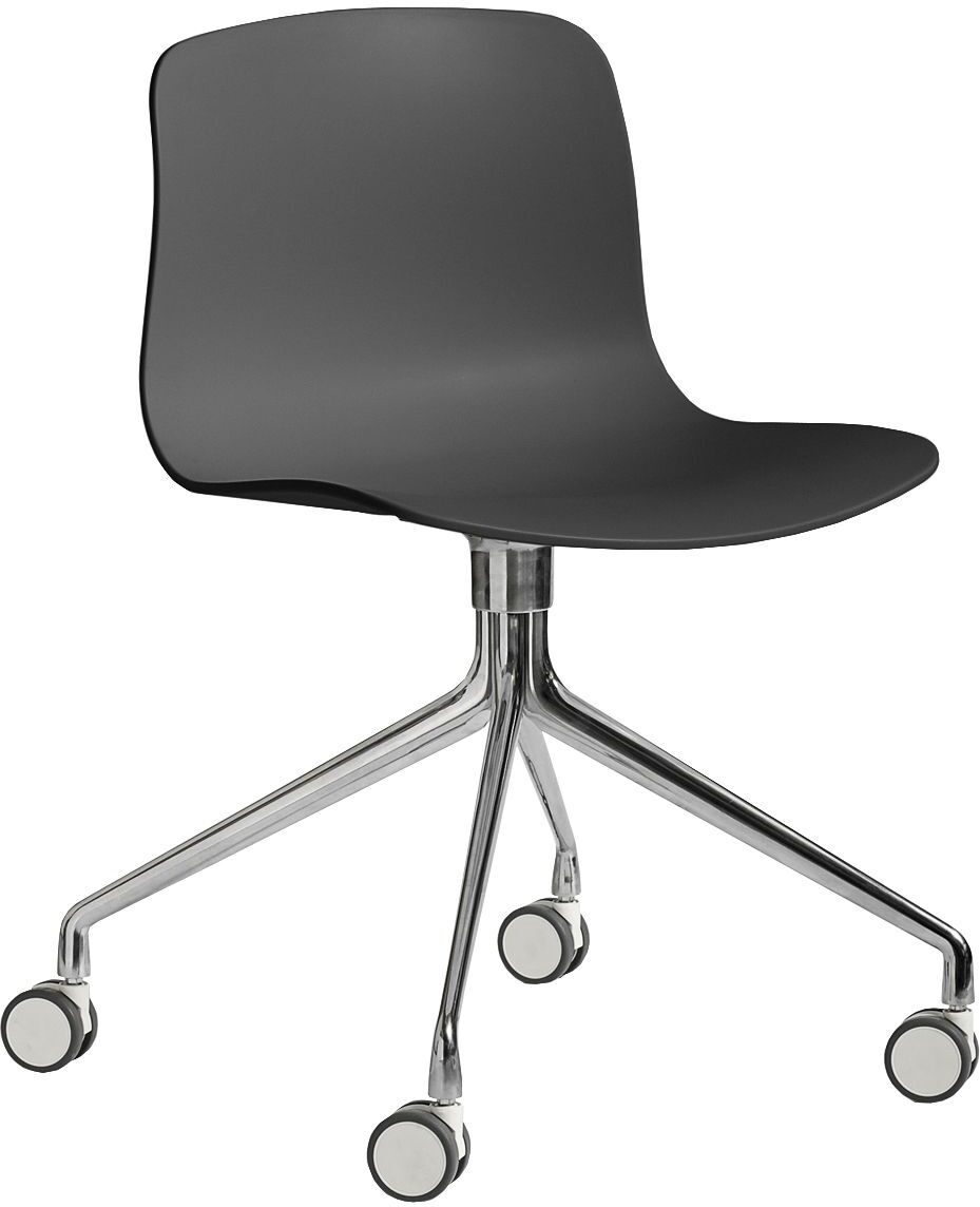 Hay About a Chair AAC14 stoel met gepolijst aluminium onderstel Soft Black