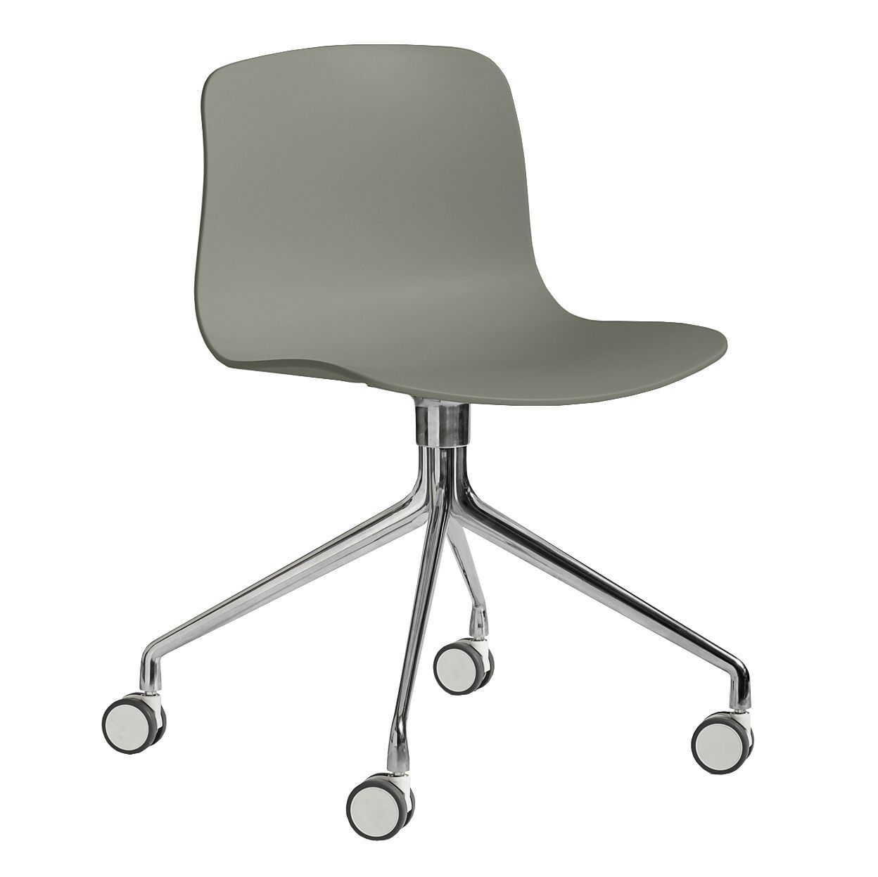 Hay About a Chair AAC14 stoel met gepolijst aluminium onderstel Dusty Green