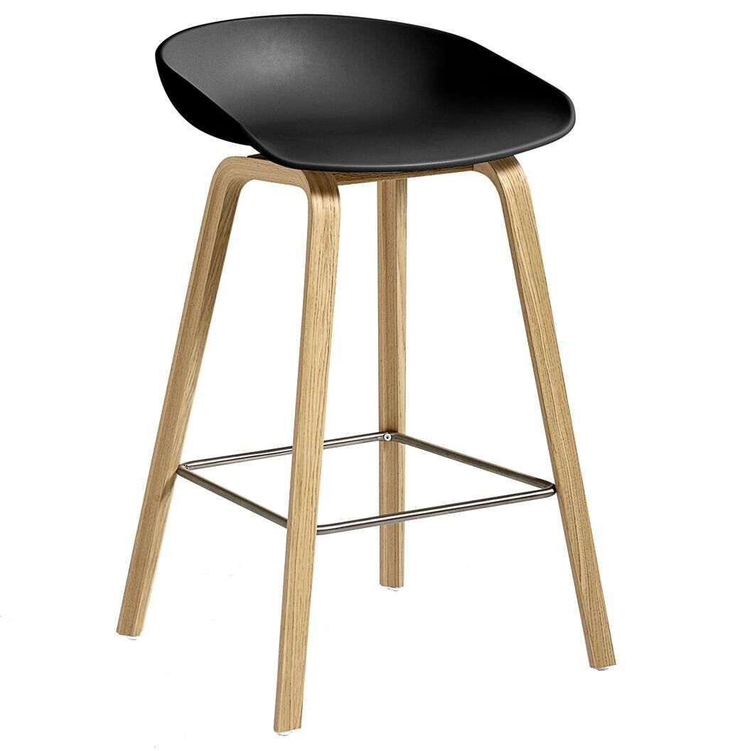 Hay About a Stool AAS32 ECO barkruk 65cm gelakt onderstel zwart