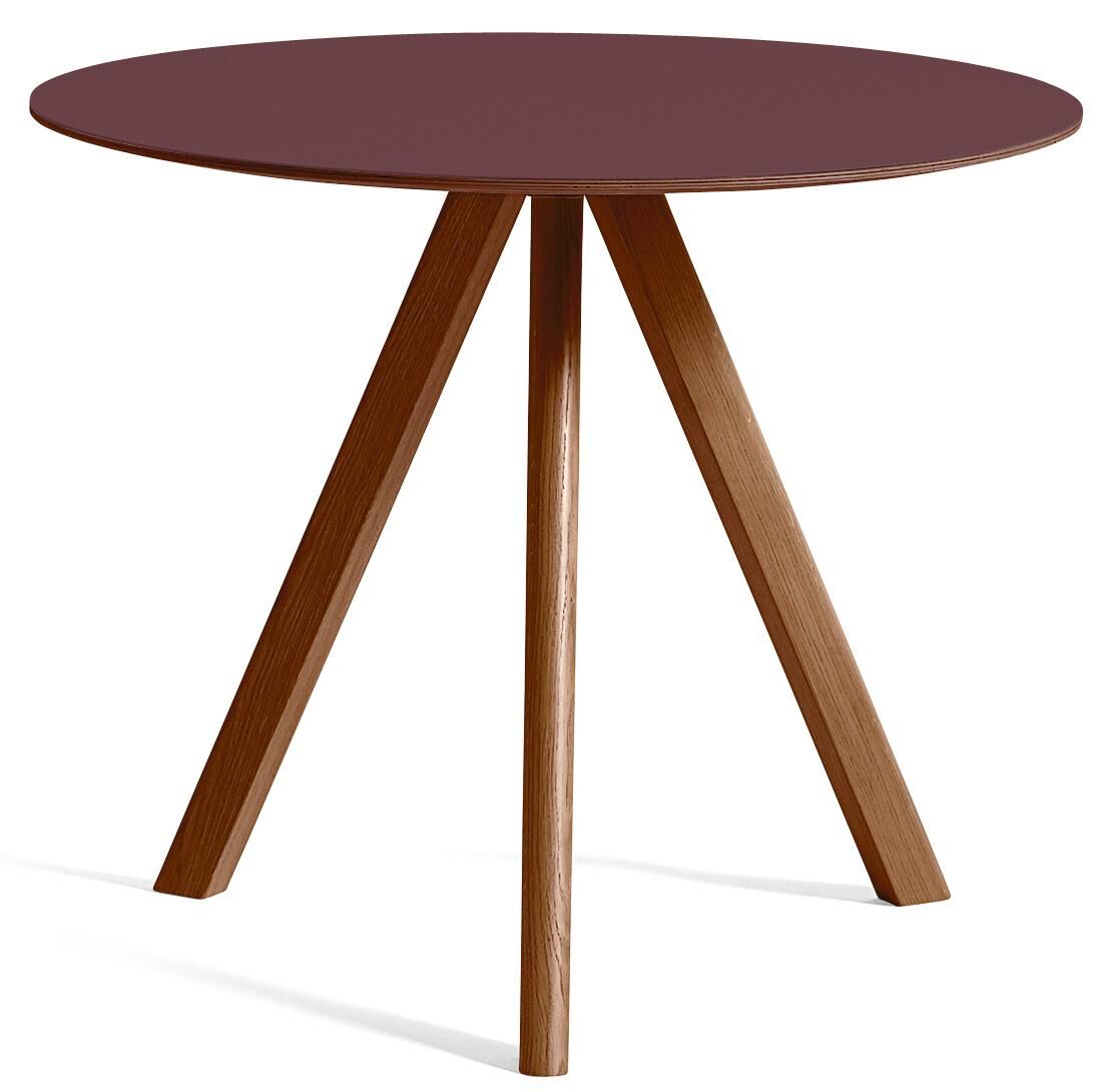 Hay Copenhague CPH20 tafel 90cm gelakt walnoot bordeaux