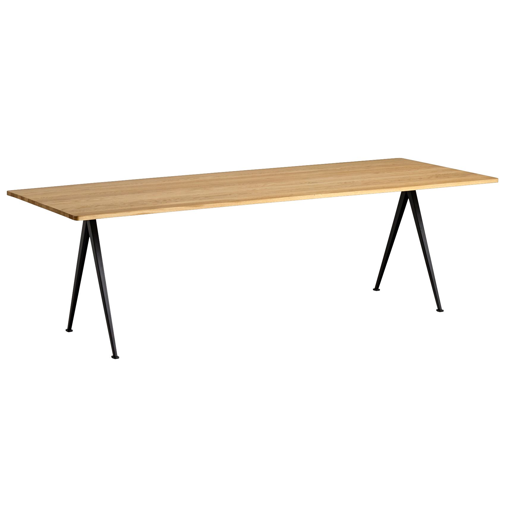 Hay Pyramid 02 tafel 250x85 helder gelakt zwart onderstel