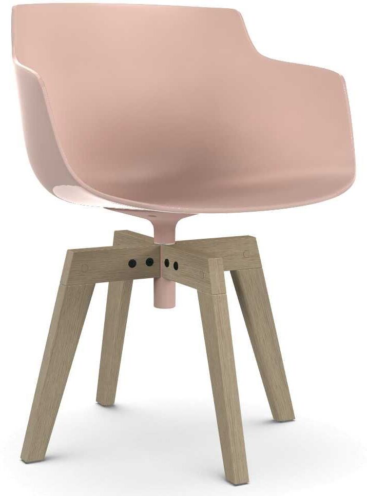 MDF Italia Flow Slim Color Oak stoel gebleekt powder pink