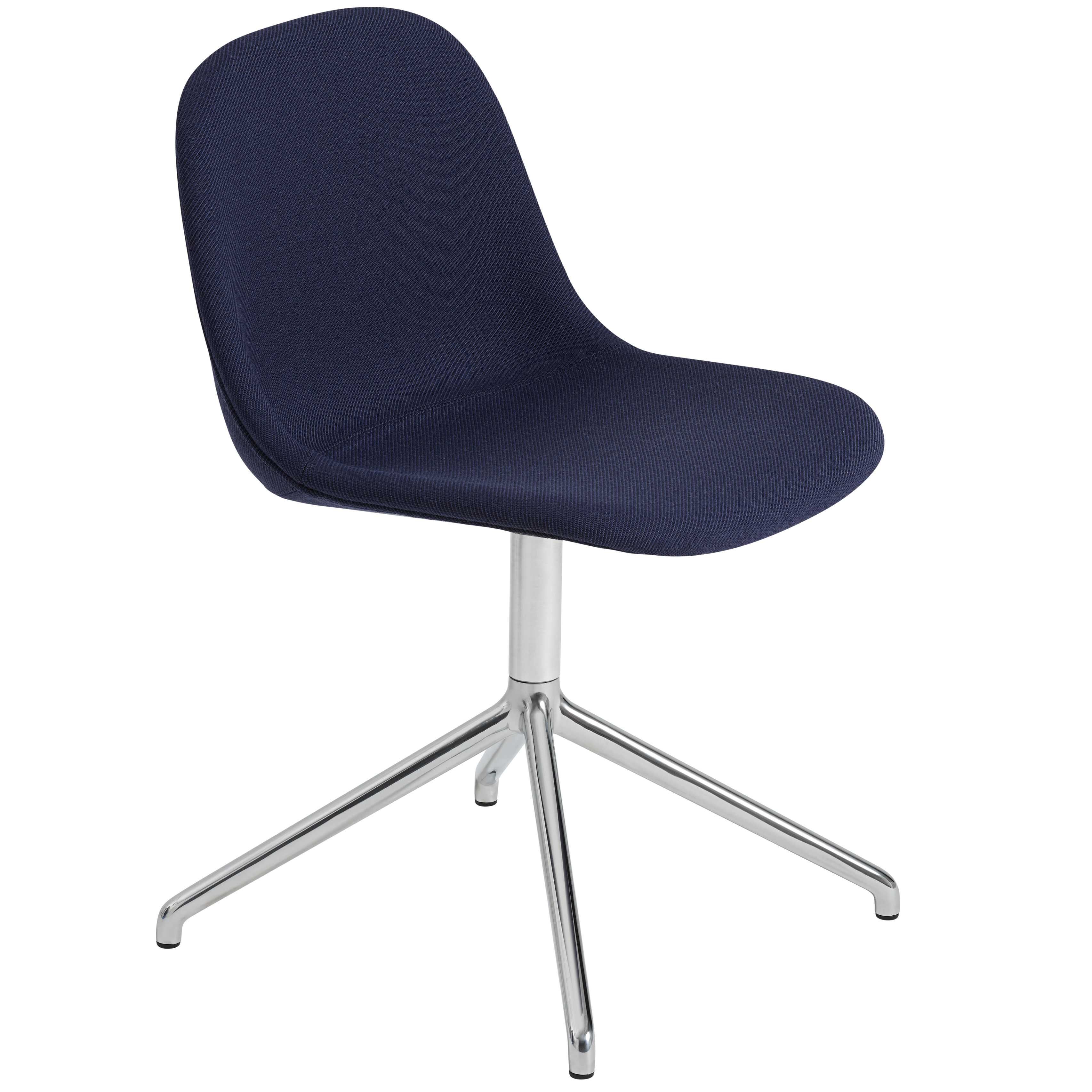 Muuto Fiber Side Swivel stoel Twill Weave 780 chrome