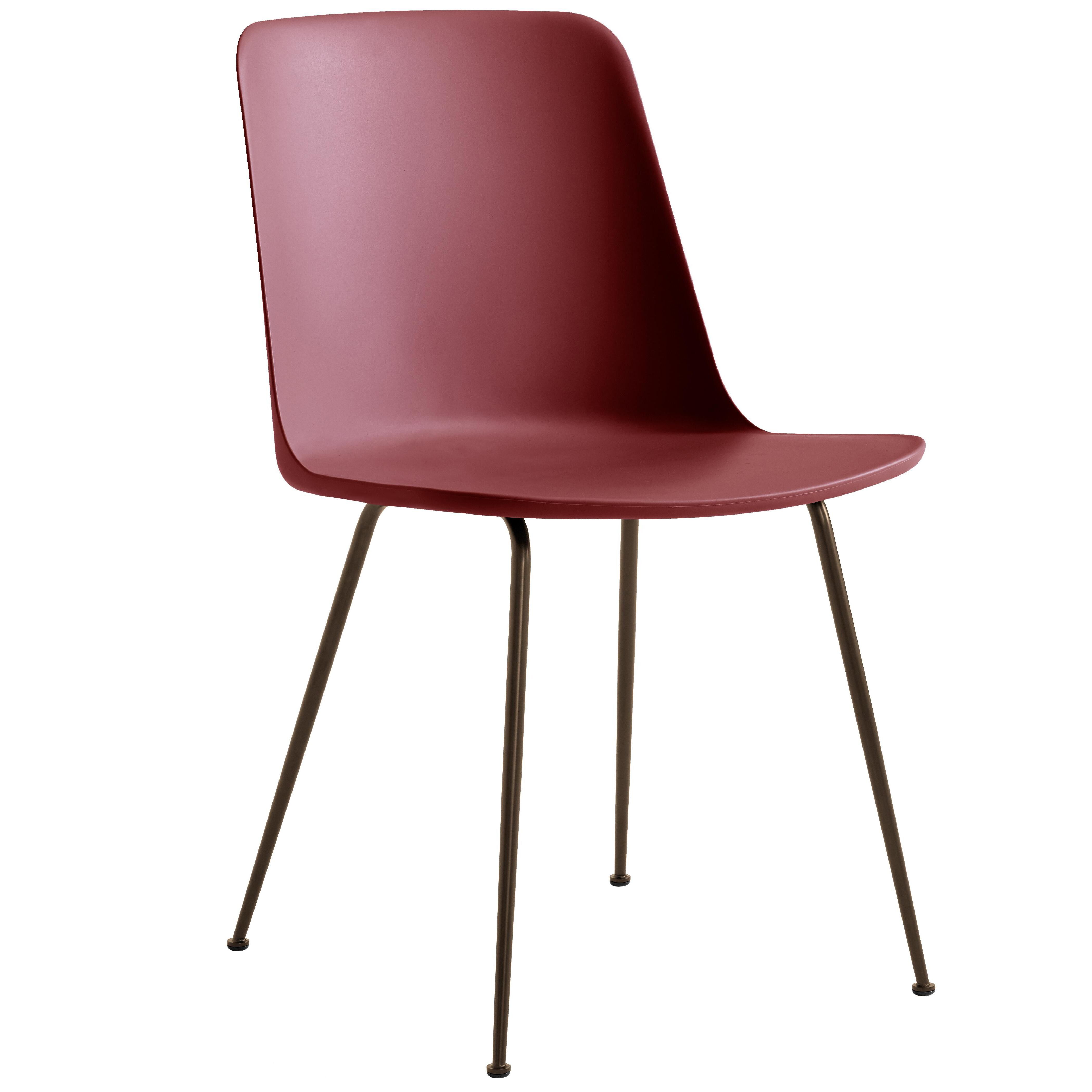 &tradition Rely HW6 stoel rood bruin bronzed onderstel