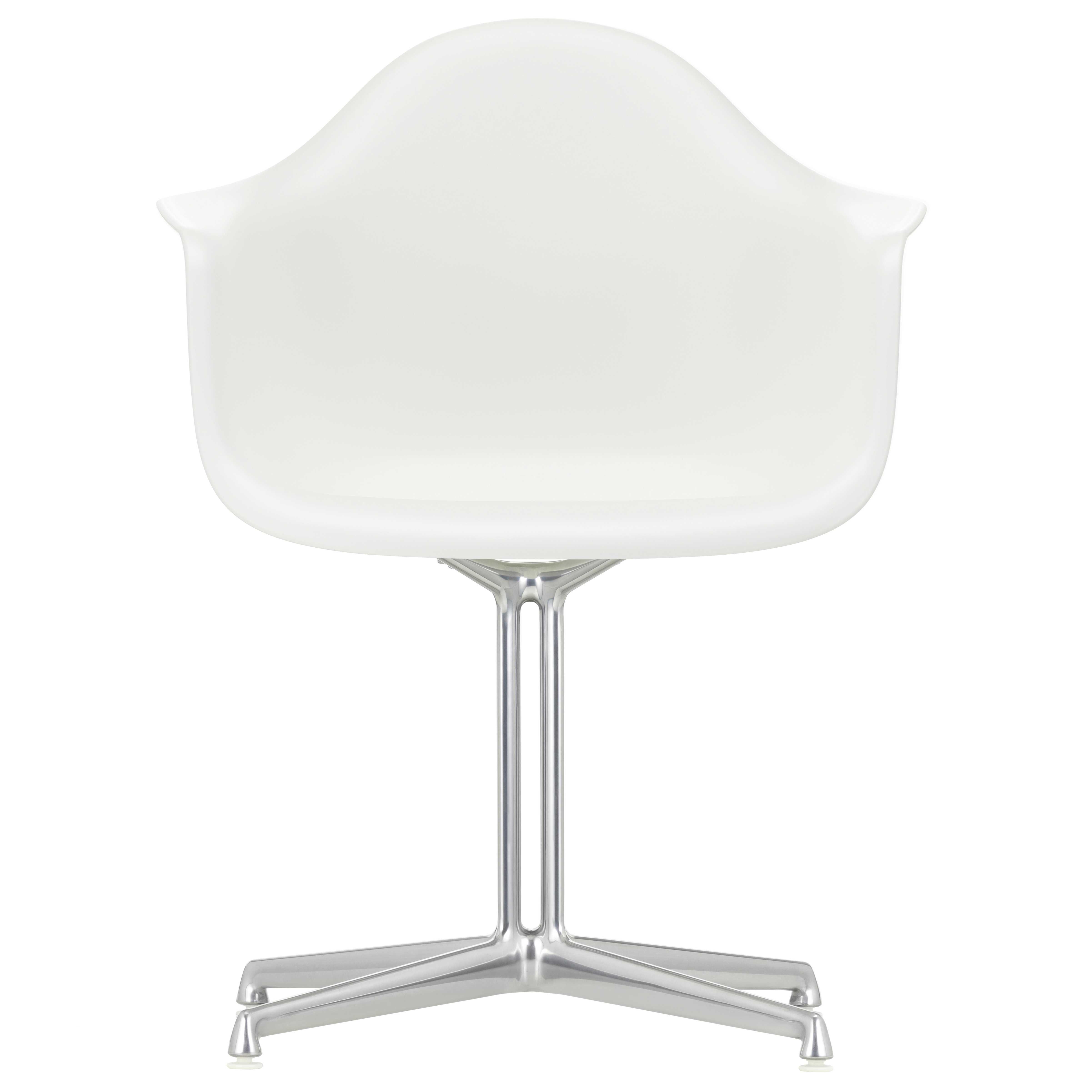 Vitra DAL stoel met gepolijst aluminium onderstel wit