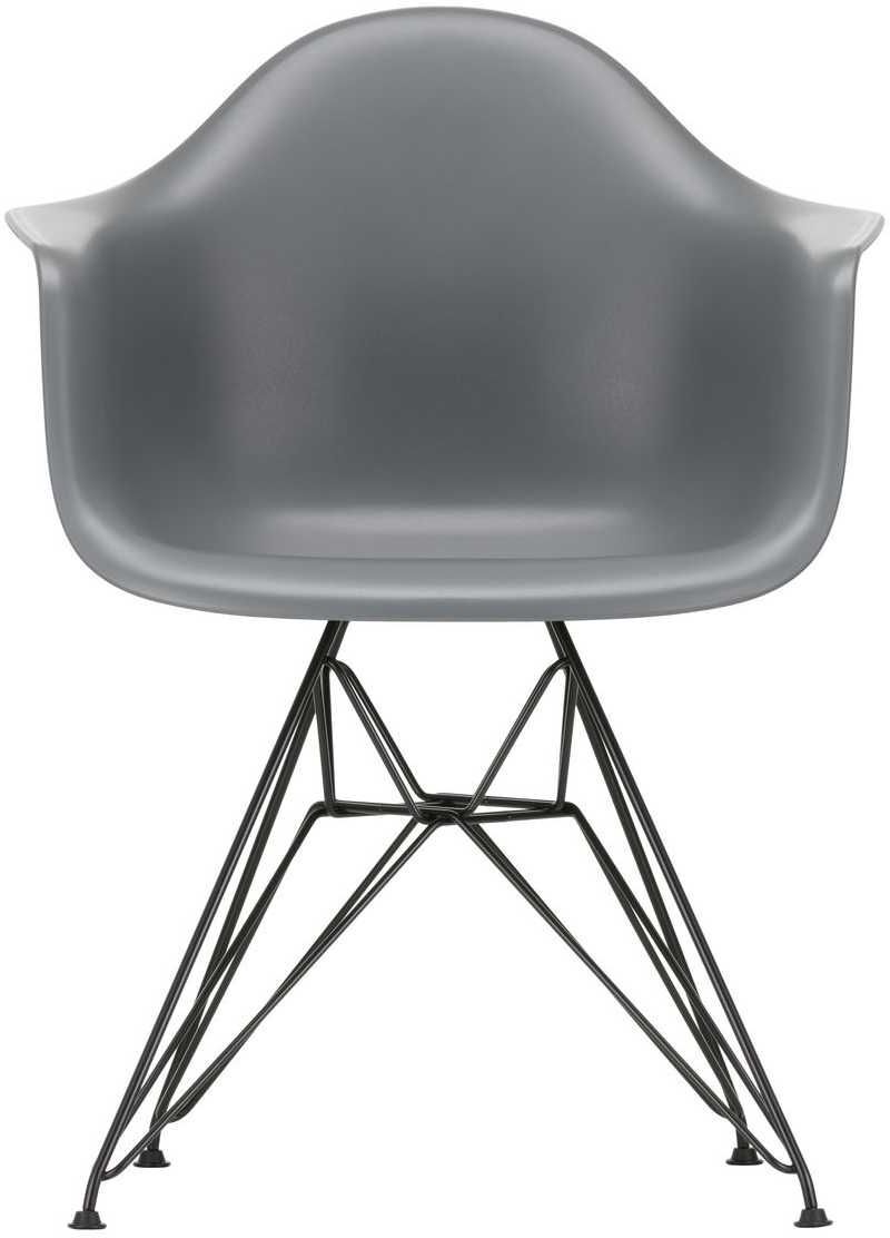 Vitra Eames DAR stoel zwart gepoedercoat onderstel graniet grijs