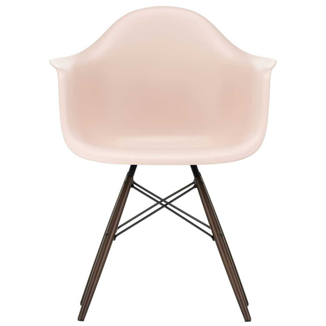 Vitra Eames DAW stoel donker esdoorn onderstel zacht rose