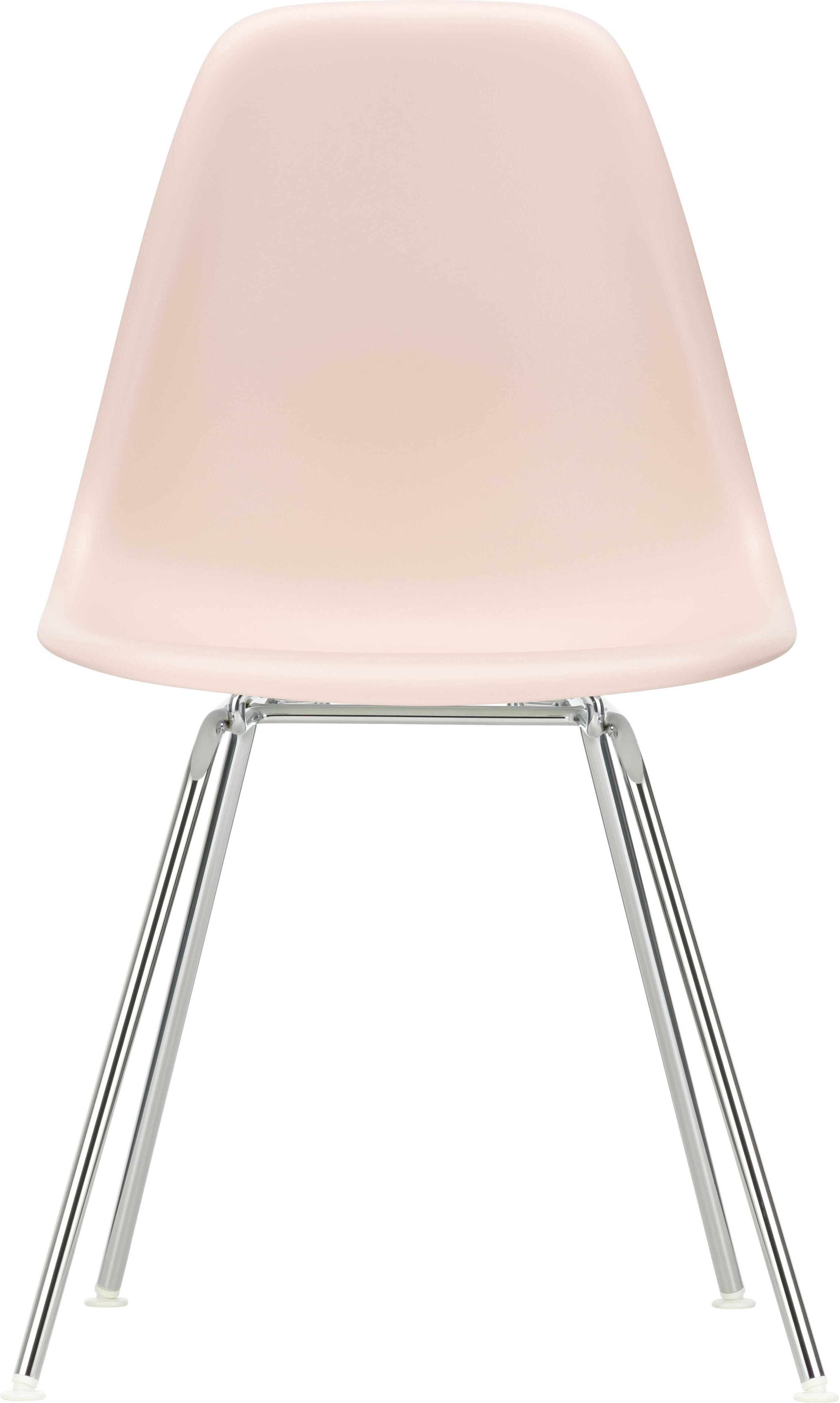 Vitra Eames DSX stoel verchroomd onderstel zacht rose