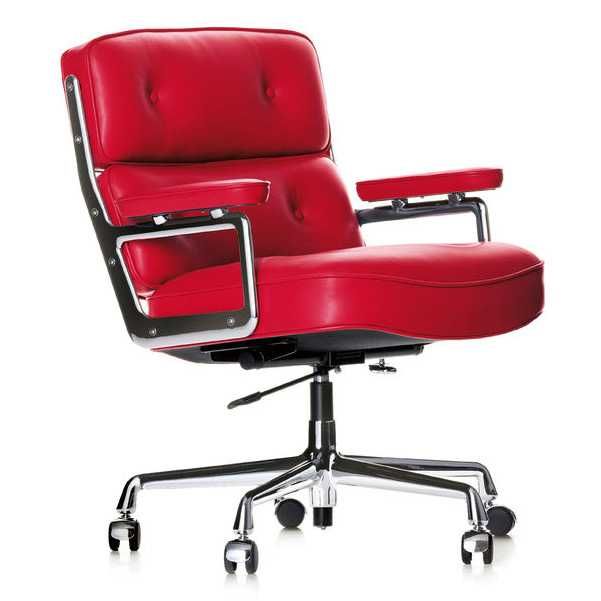 Vitra Lobby Chair ES 104 bureaustoel leer rood