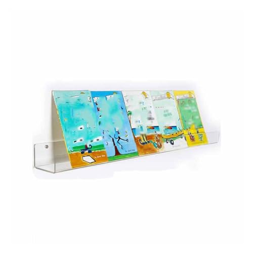 SHAYUSET Zwevende boekenkast van transparant acryl, gebruikt voor de weergave van boeken en platen, woonkamer, slaapkamer en keuken