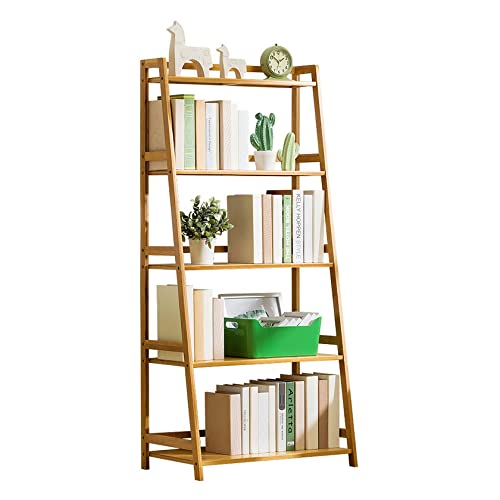 HEXEH Boekenkast Ladder-vormige boekenplank, 5-verdiepingen, eenvoudige kamer-tot-plafond boekenplank, gebruikt in de slaapkamer en woonkamer. Opbergplanken voor boekenkasten