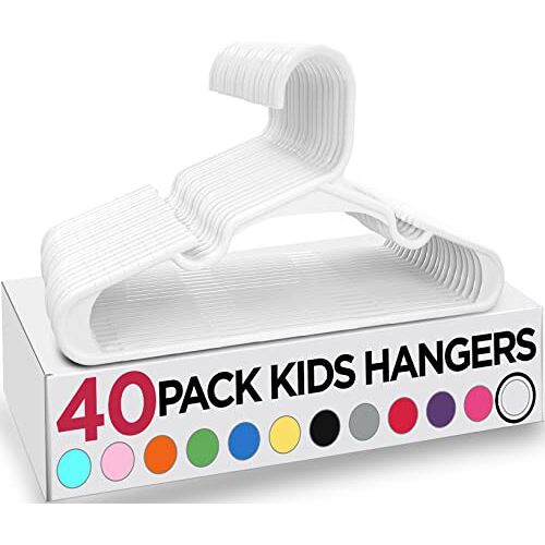 Utopia Home 40-pack kinderhangers 11,5 inch plastic babyhangers voor kast kinderhangers voor kleding en babyhangers voor kast ideaal voor Jashangers (wit)