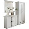 Home affaire Halmeubelset California Set van kledingkast, spiegel en kast (set, 3-delig) wit