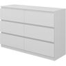 Vicco Dressoir Calisto, wit 120 x 78,5 cm, met 6 laden, dressoir, kast